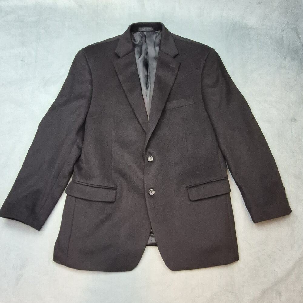 Lauren Ralph Lauren Blazer Old Money Mens 42R Black Camel Hair Jacket Sport Coat